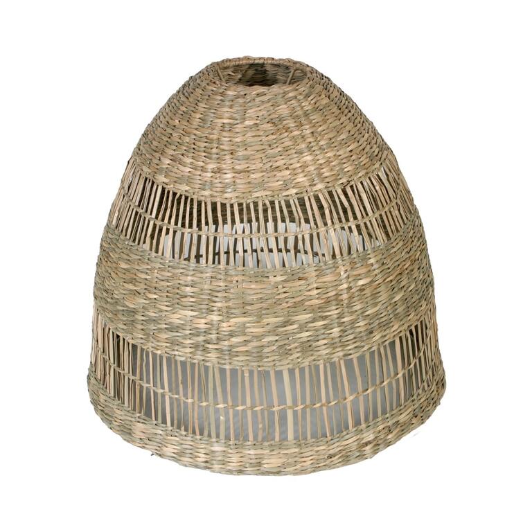 Pantalla lampara redonda franjas calada 36x35 cm