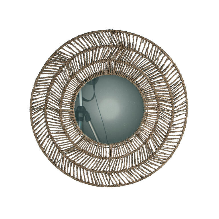 Espejo redondo seagrass zig zag d.55 cm/espejo d.25cm