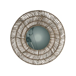Espejo redondo seagrass zig zag d.55 cm/espejo d.25cm