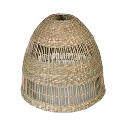 Pantalla lampara redonda franjas calada 36x35 cm